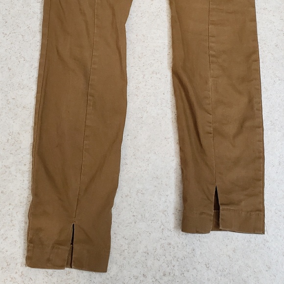 H&M camel pull-on pants jeggings with ankle slit - Picture 6 of 6